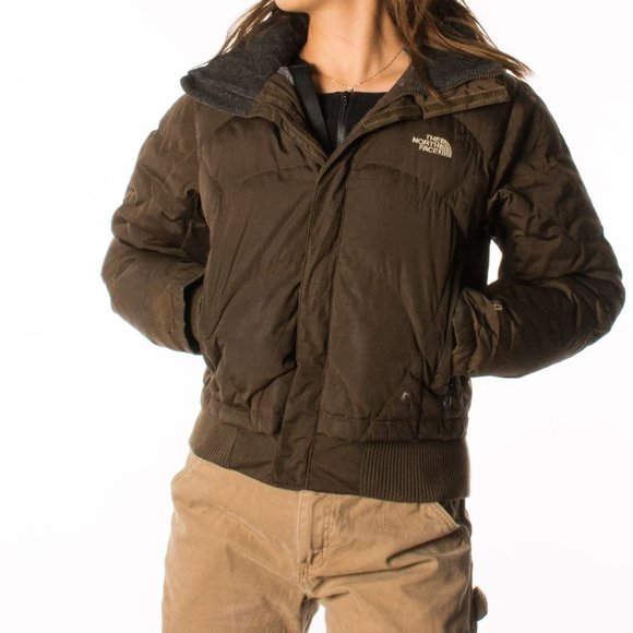 The North Face Brown Insulated Ski Jacket with Hood - Picture 1 of 7